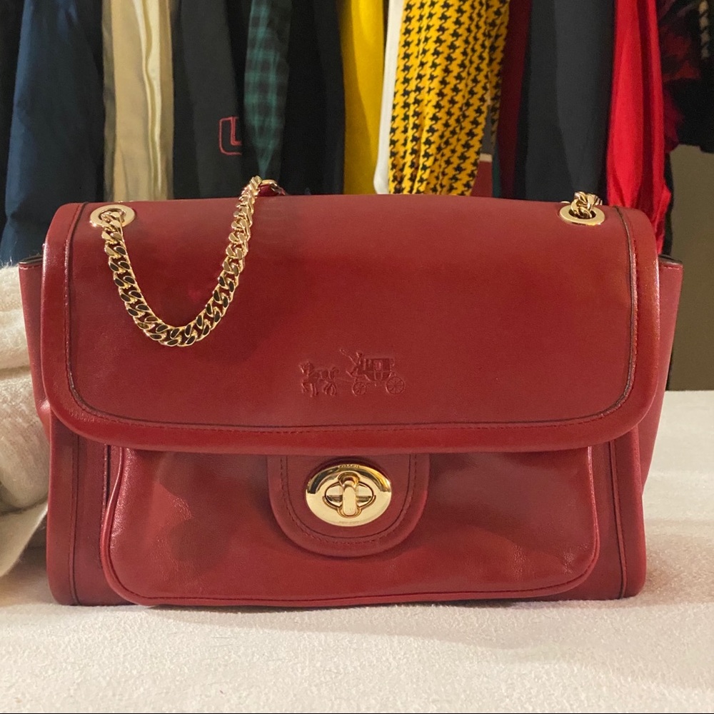 Coach “Ranger” Crossbody in Red Currant Leather